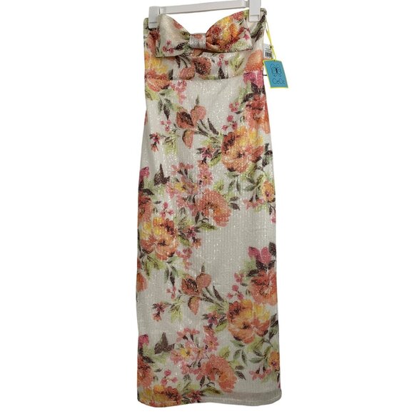 CeCe Floral Bow Sequin Strapless Dress Size 2 NWT RCC10706 $249 Special Occasion - Picture 6 of 9